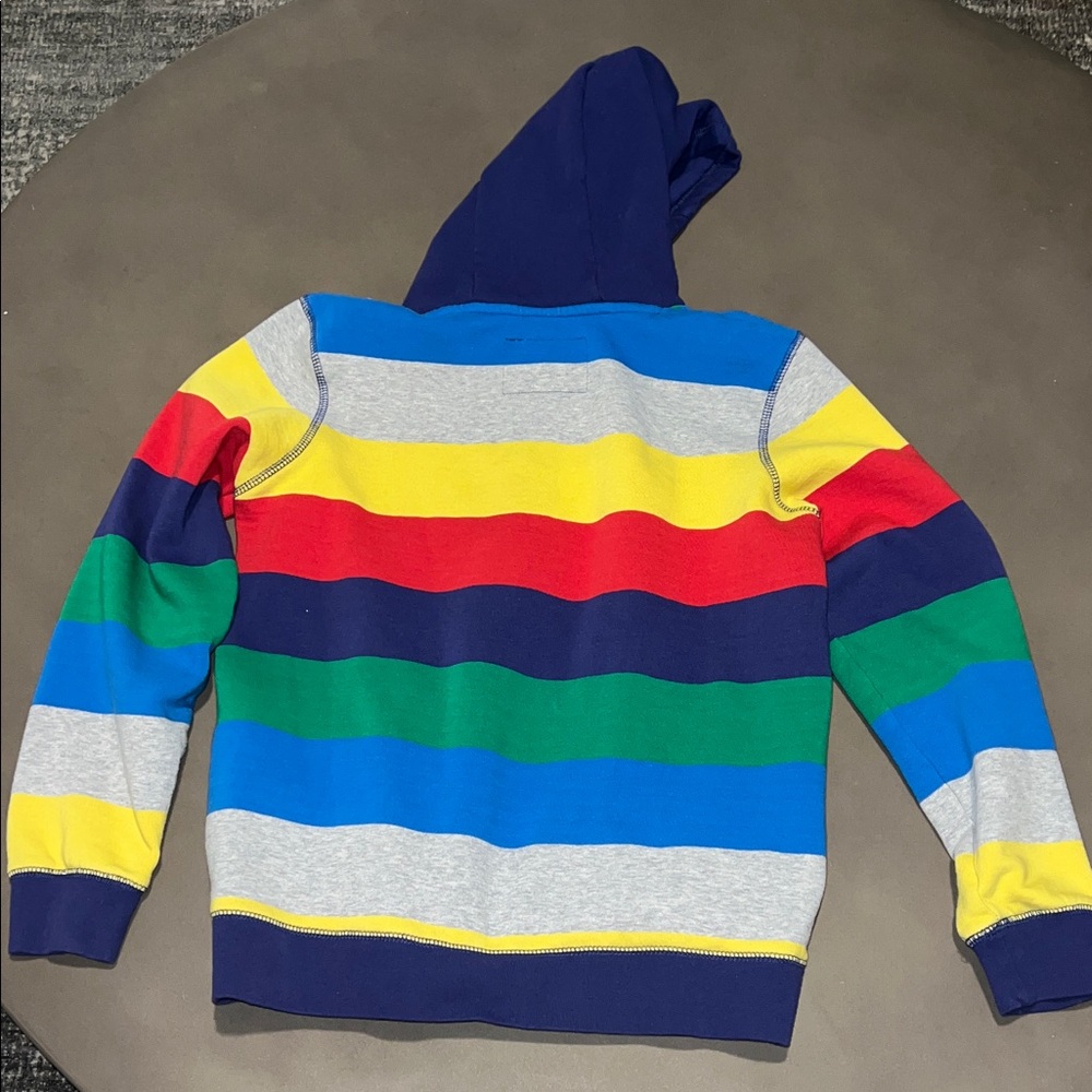 Boden Colorful Rainbow Striped Hoodie Sweatshirt - Picture 4 of 4